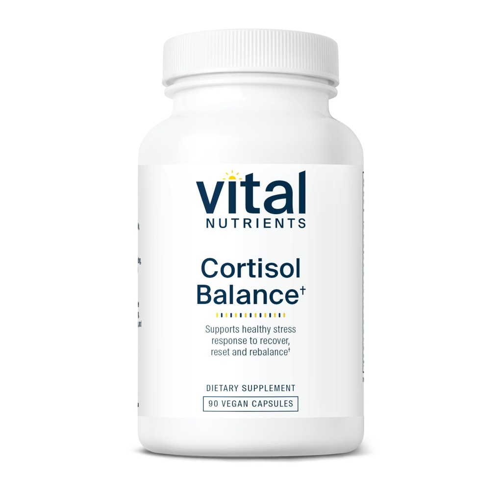 Vital Nährstoffe Cortisol Balance | Vegan Stress Relief Supplement | Cortisol Manager unterstützt Energie & Stress Levels | Ashwagandha & Magnesium für Entspannung | Gluten, Dairy, Soy Free | 90 Kapseln