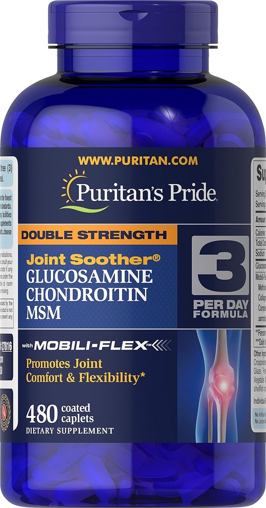 Puritan's Pride Glucosamine, Chondroitin & MSM Capsules, 3 Per Day Formula
