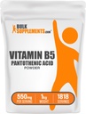 BulkSupplements.com Vitamin B5 Pulver - wie Calcium Pantothenat, B5 Vitamine - Glutenfrei, 500mg Vitamin B5 Pantothensäure pro Servierung, 5kg (11 lbs) (Pack mit 5)