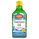 Carlson - Cod Liver Oil, 1100 mg Omega-3s, Liquid Fish Oil Supplement, Wild-Caught Norwegian Arctic, Sustainable Sourced Nordic Liquid, Zitronen, 250 ml