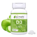 EZ Melts Vitamine dissolvable D3 5 000 UI, sans sucre, approvisionnement de 3 mois - 1 paquet