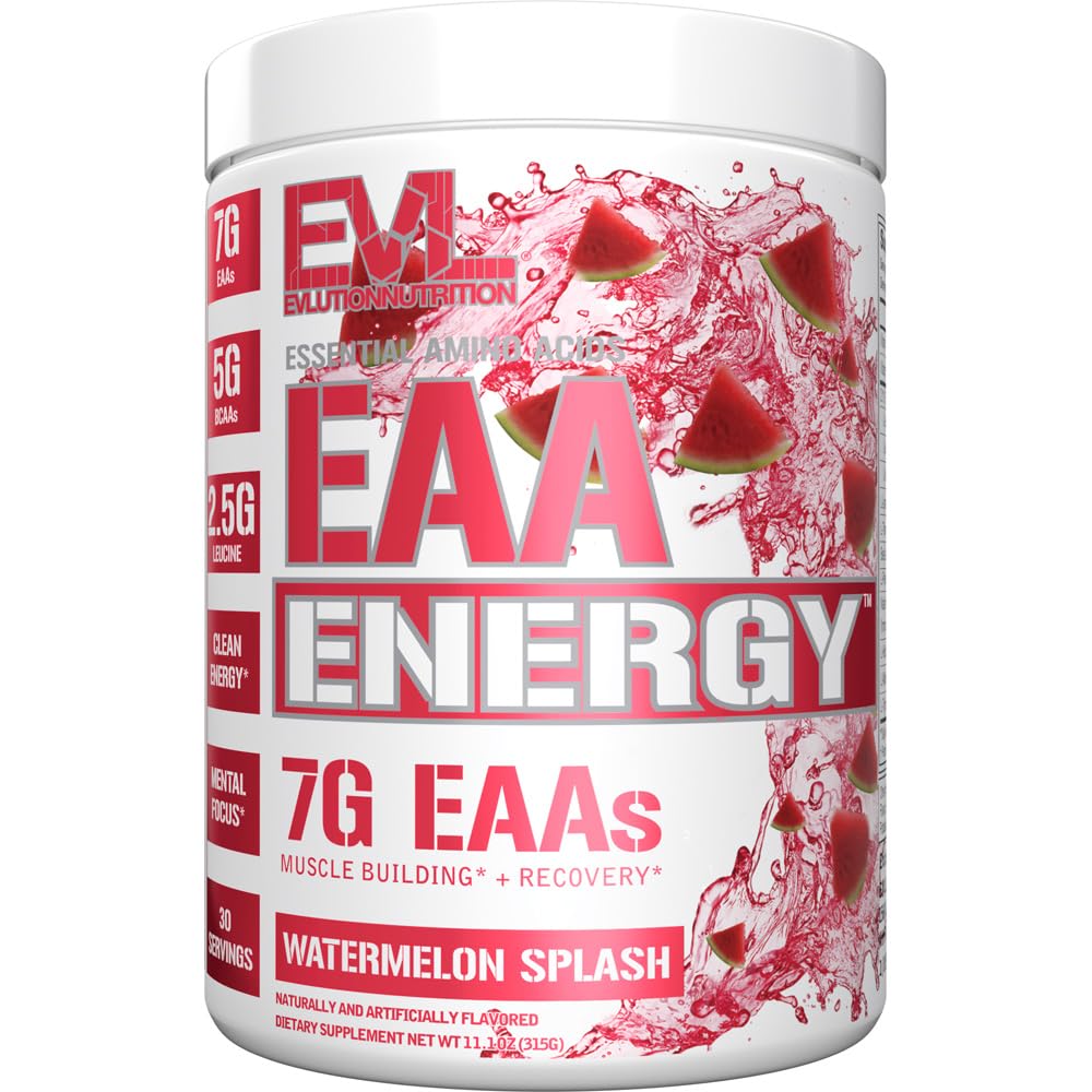 EAAs Aminosäuren Pulver - Energizing EAA essentielle Aminosäuren Pre & Post Workout Pulver für Muskelaufbau Energie und Erholung Unterstützung mit 7g pro Servier Plus 5g BCAAs (Watermelon, 30 Portionen)