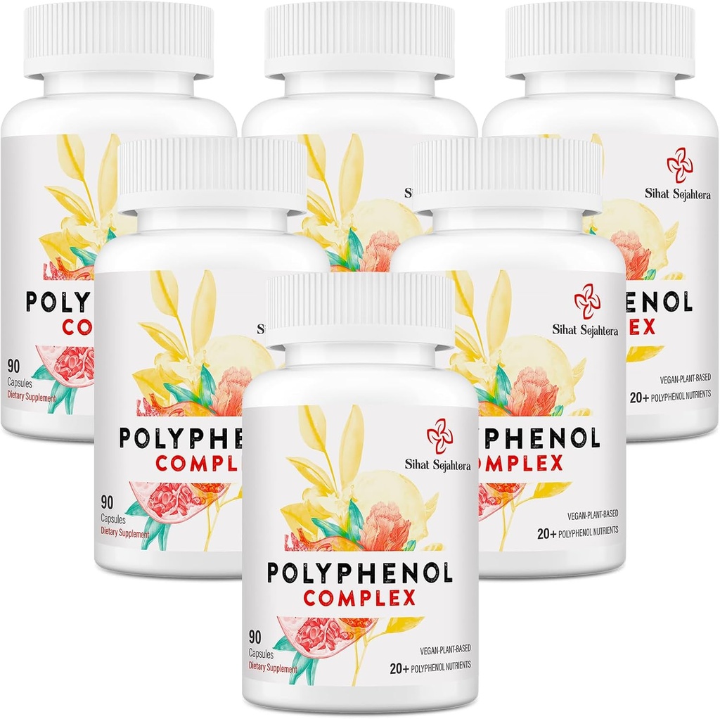 67.500 MG Polyphenol Ergänzung - Leistungsstarke Antioxidantien & Polyphenol für Alter Verteidigung, Polyphenol Superfood, Quercetin, Resveratrol, Grüner Tee, Pflanzen-Based & Energy, Immununterstützung, 540 Kapseln