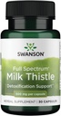 Swanson Chardon Lait Plein spectre 500 Milligrammes 30 Capsules