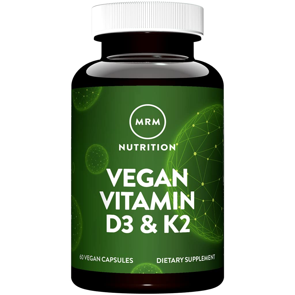 MRM Nuturition Vegan Vitamin D3 & K2 | Knochen + Immungesundheit | Hergestellt aus Flechten | Unterstützt Kalziumabsorption | Vegan + Vegetarisch Freundlich | 60 Servierungen