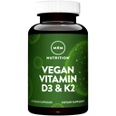 MRM Nutrition Vitamine végane D3 & K2-C Bone + Immunissance Santé (Fabriqué à partir de lichens) Supporte l'absorption de calcium (F) Vegan + Végétarienne Amiable (F) 60 portions