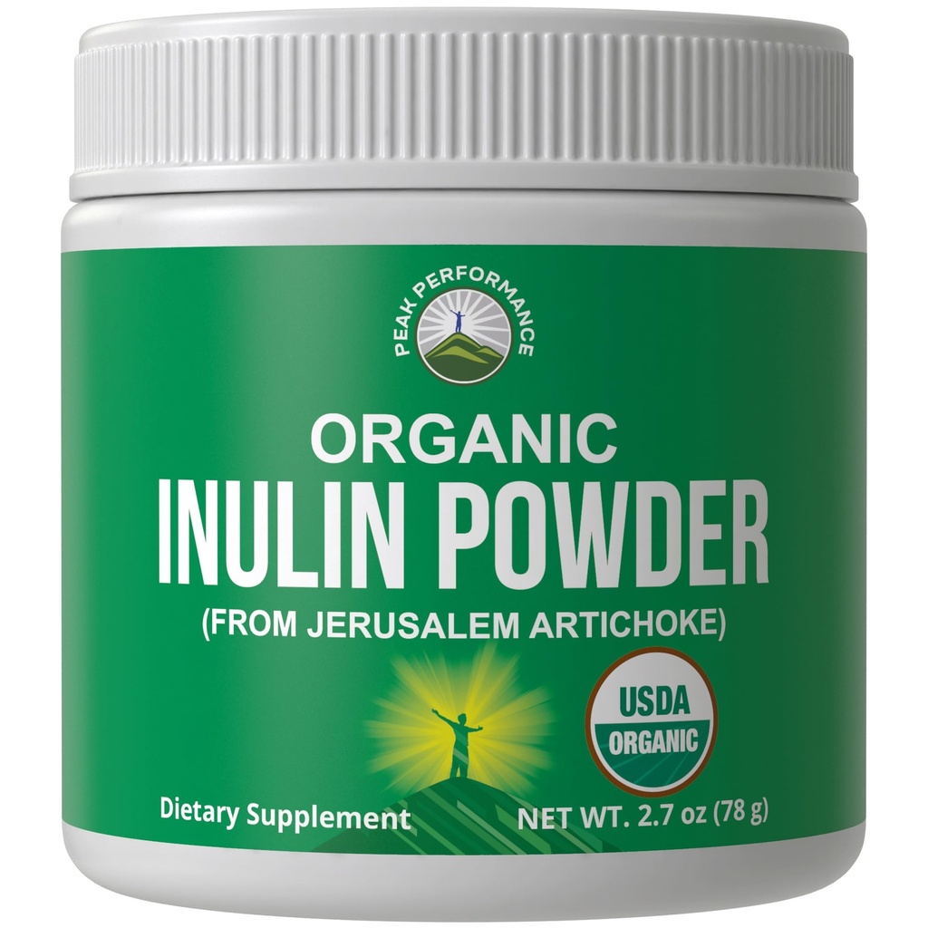 Poudre d'inuline biologique Fibre prébiotique naturelle pour la santé de Gut. Supplément FOS à base de plantes végétales biologiques de l'USDA de Jérusalem Artichaut. HSA + Vitamines admissibles ASF seulement approuvées