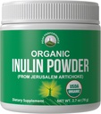 Bio-Inulin-Pulver natürliche Prebiotische Faser für Gut Gesundheit. USDA Organic Raw Plant Based Vegan Prebiotics FOS Supplement aus Jerusalem Artichoke. HSA + FSA Förderfähige Vitamine Nur Liste zugelassen