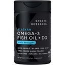 Sports Research® Oil Omega-3 de l'Alaska 1040mg + Vitamine D3 2500iu - Soutienne la santé du cerveau et du coeur - Certifié par le SMC Durable · Sauvage · Non-OGM · Triglycéride Forme - 120 Count Softgels