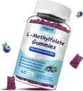 Gommies de L-méthylfolate avec le méthyl B12 - Empower Mood, Optimiser la santé du cerveau et renforcer le système immunitaire. Blueberry Flavor 60 Comte.