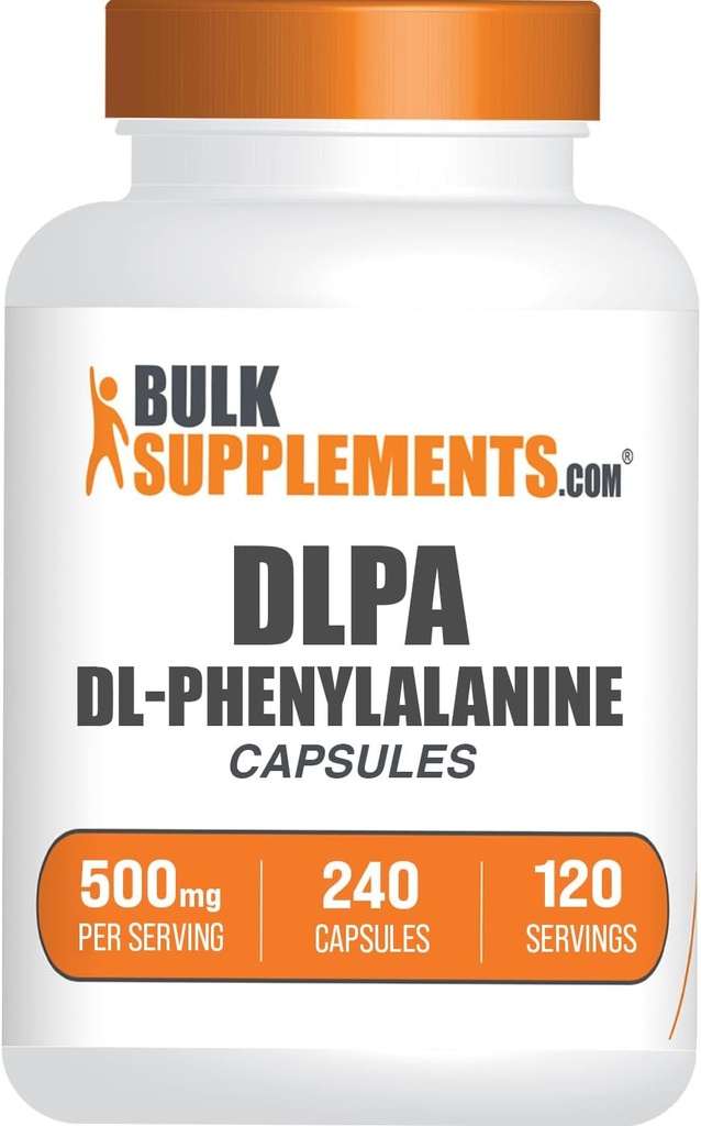 BulkSupplements.com DL-Phenylalanine Kapseln - DLPA Kapseln, DL-Phenylalanine 500mg - DLPA Ergänzungen, Glutenfrei - 2 Kapseln pro Servierung, 240 Kapseln (Pack von 1)