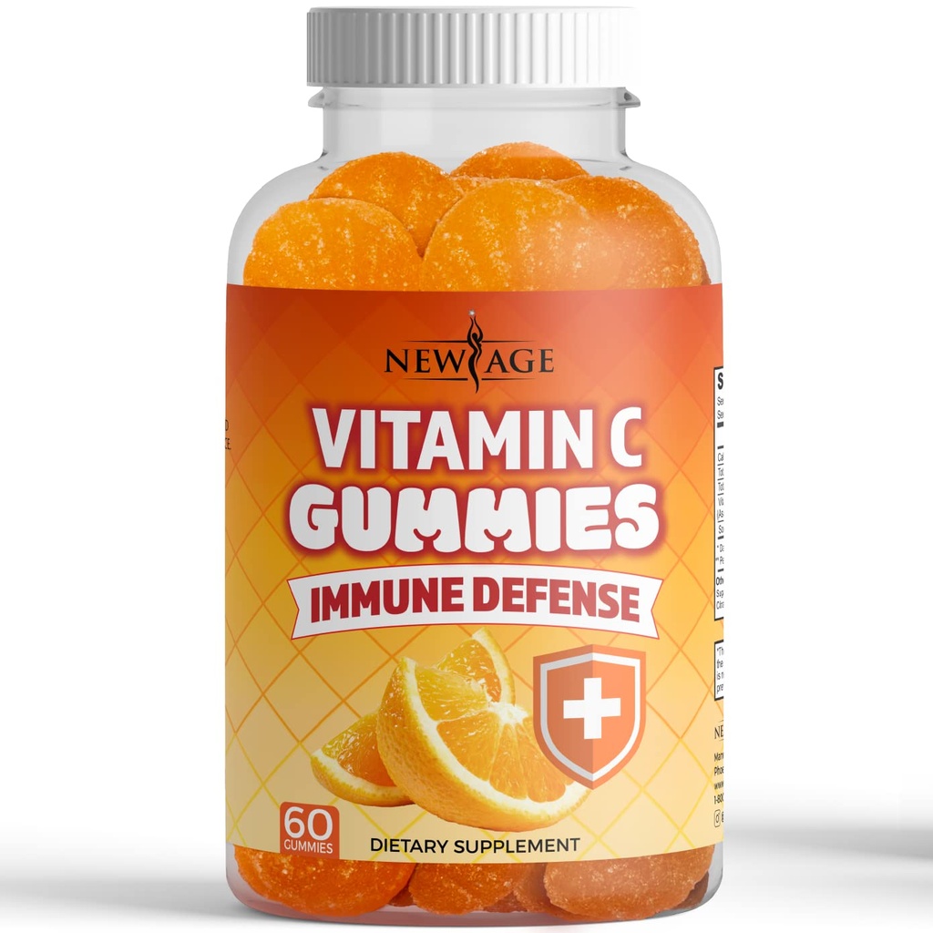 NEU AGE Vitamin C Gummis Orange Vitamin C Gummy - Unterstützt gesundes Immunsystem - Vegetarisch ohne Gluten (60 Gummi)