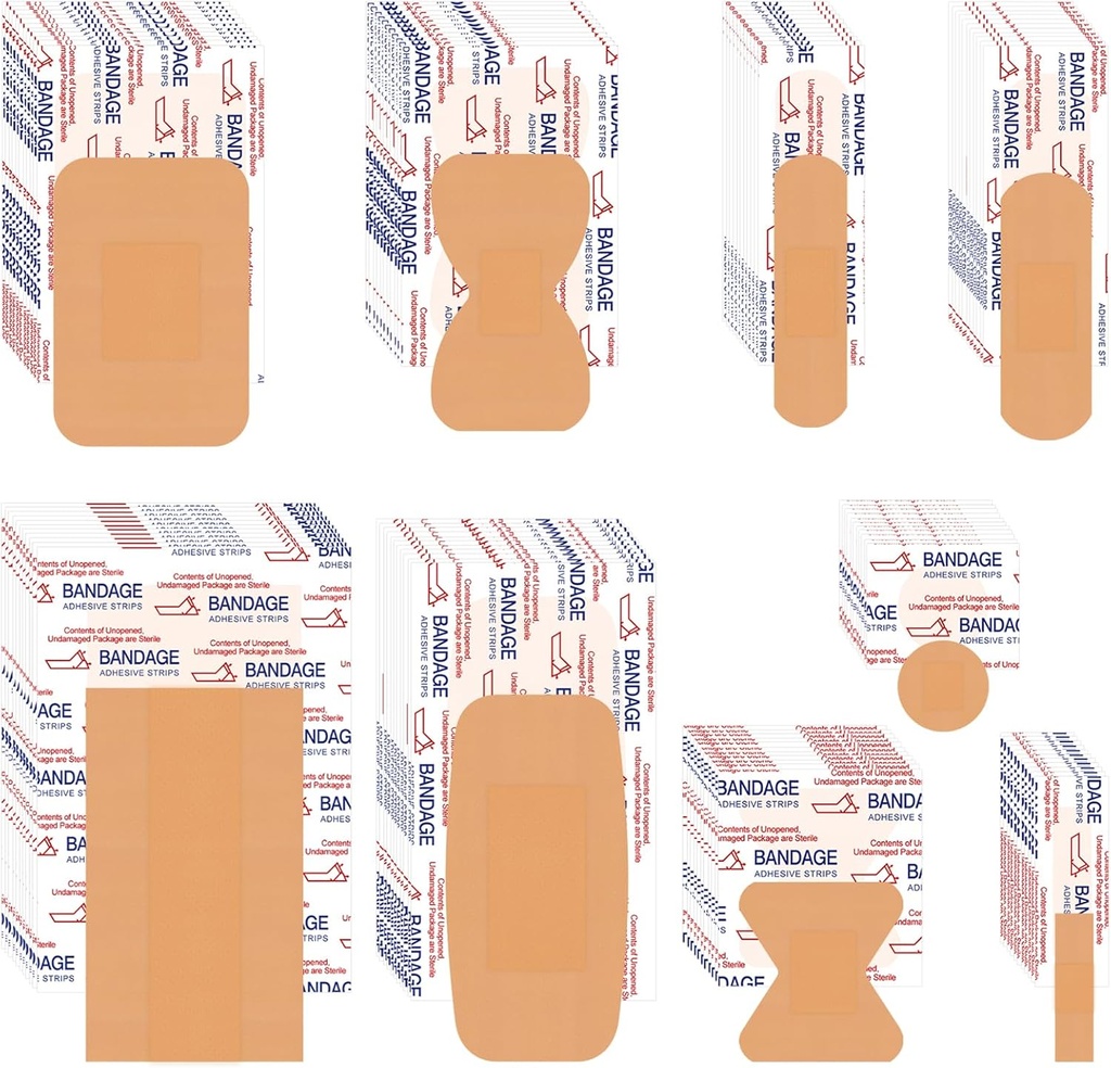 VAIPI 880 Pack Bandagen Vielfalt Pack Wasserdichte Fingerspitzen Bandagen Verschiedene Größen Erste Hilfe liefert sortierte Adhesive Stoff Bandage Bulk Atmungsaktive Schmetterling Bandage für Wound Care (9 Styles)