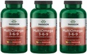 Swanson MultiOmega 3-6-9 - Non-GMO Flax Oil, Borage Oil, '&' Fish Oil Capsules - Essential Fatty Acids Supporting Cardiovascular Health '&' Brain Health - (220 Softgels, 2400mg Servieren) 3 Flaschen