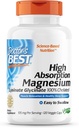 Le meilleur glucinate de magnésium à absorption élevée du docteur Lysinate 100 % chélaté, non-OGM, végétalien, 120 gélules de légumes (paquet de 1)