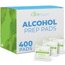 Soin Touch Alcool Wipes individuellement enveloppé - Prep Pads avec 70% d'alcool isopropyle, idéal pour la maison, les trousses médicales et les premiers soins stérilisés, antiseptiques 2-Ply Swabs 400 Compte
