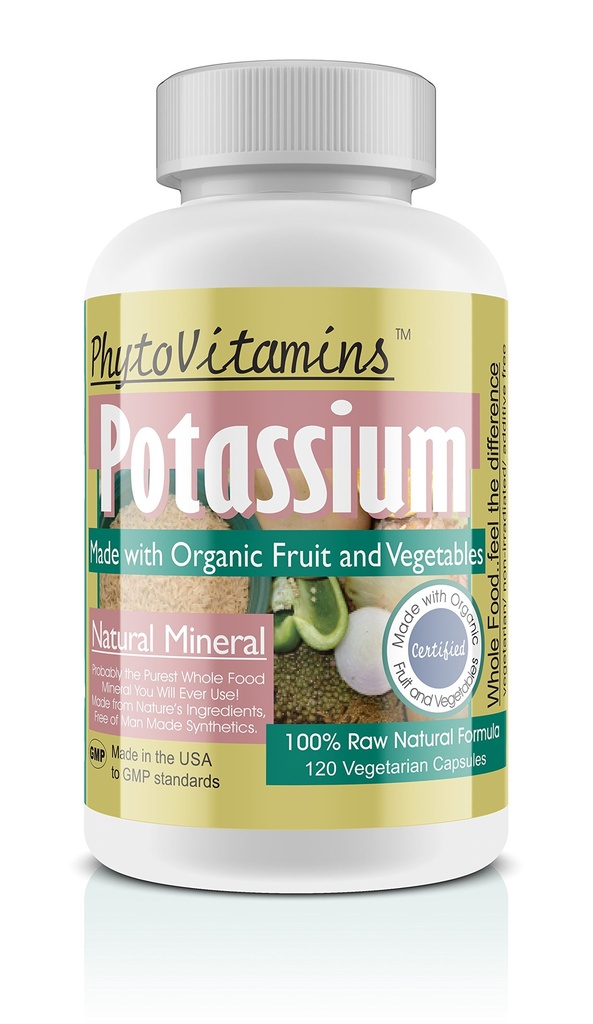 Bio Ganzes Lebensmittel Kalium 120-Kount Vegetarische Kapseln von PhytoVitamins