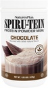 Natures Plus SPIRU-TEIN, Chocolate - 1.05 lb - Plant-Based Protein Shake - Non-GMO, Vegetarian, Gluten Free - 17 Total Servings
