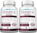 Genehmigte Wissenschaft Tinnitol - Tinnitus Support Supplement - Ease Ringing in The Ears - Boost Inner Ear Health - 2 Flaschen - 6 Monate Versorgung - Made in USA