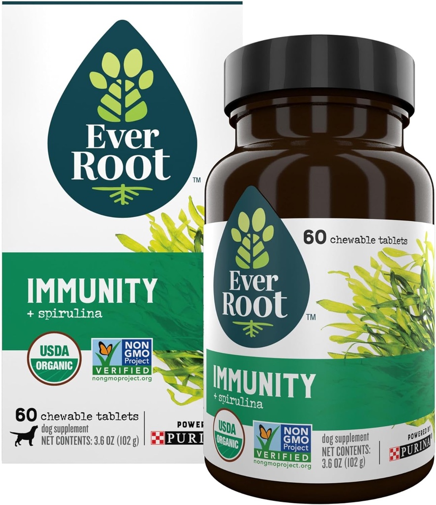 EverRoot Dog Supplements Powered by Purina Immunität Kaubares Tablet mit Spirulina und Antioxidantien - 3,6 oz. Canister
