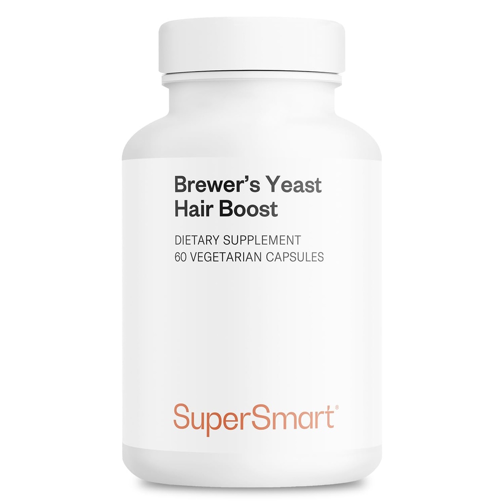 SuperSmart - Levure boost de Brewer (formule avancée) - avec Saccharomyces Cerevisiae, Zinc, Biotin - Supplément Cheveux