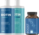 Shampooing Biotin et complément de revitalisant et de cheveux - Biotin pour supplément de croissance des cheveux Plus Ensemble de shampooing et de revitalisant Rosemary Biotin et collagène
