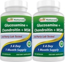 Best Naturals, Glucosamine Chondroitin MSM Ergänzungen, 2600 mg pro Portion, 90 Kapseln (90 Count (Pack von 2))