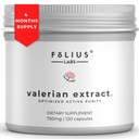 Valerian Root 4:1 Extrakt Kapseln 750mg – Optimierte aktive Reinheit – 4X Konzentration Valerian Root Extract Supplement - Glutenfrei, Non-GMO - fördert Entspannung - 120 Kapseln