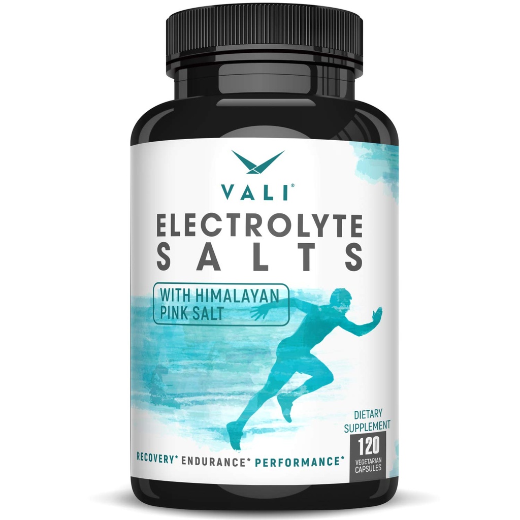 VALI Elektrolyt Salts Rapid Oral Rehydration Ersatz Pillen. Hydration Nahrungspulver-Ergänzung, Erholung & Relief Fast. Keto Salt Mineral Tabletten. 120 Veggie Kapseln