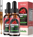 (2 Pack) Berberine HCL Liquid Drops - 1500 mg Highly Absorbable Berberine Liquid Drops - Berberine Veggie Supplement für Immun-, Verdauungssystem und Herzgesundheitsunterstützung, Erdbeer Flavor- 4 FL Oz