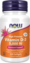 JETZT Ergänzungen, Vitamin D-3 5.000 IU, Hohe Potenz, strukturelle Unterstützung*, 240 Softgels mit weltweiter Ernährung Keychain