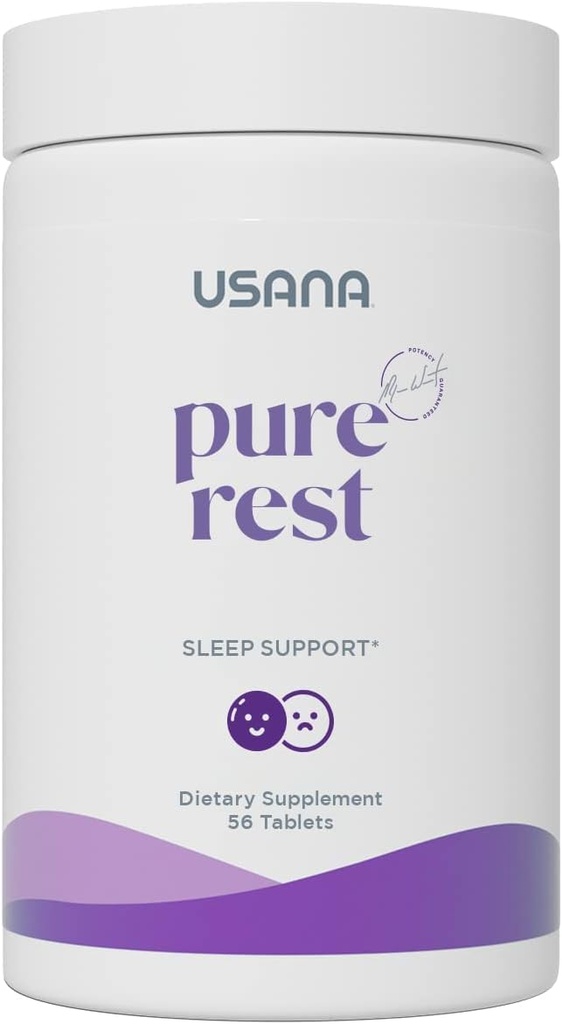 USANA Pure Rest Melatonin Supplement for Sleep Support* – Fast Acting – Sugar Free - 56 Tablets