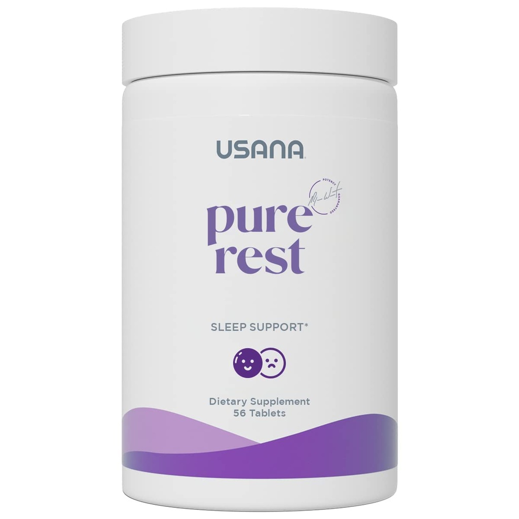 USANA Pure Rest Melatonine Supplément pour le soutien du sommeil* – Agissant rapidement – sans sucre - 56 comprimés