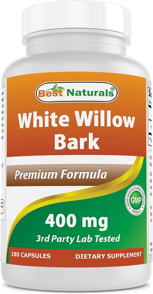 Best Naturals White Willow Bark 400 mg 180 Capsules