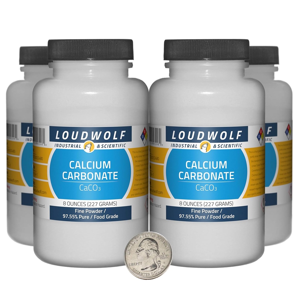 Calciumcarbonat / 2 Pfund / 4 Flaschen / 97,55% reines Lebensmittel-Grad/Fine-Pulver