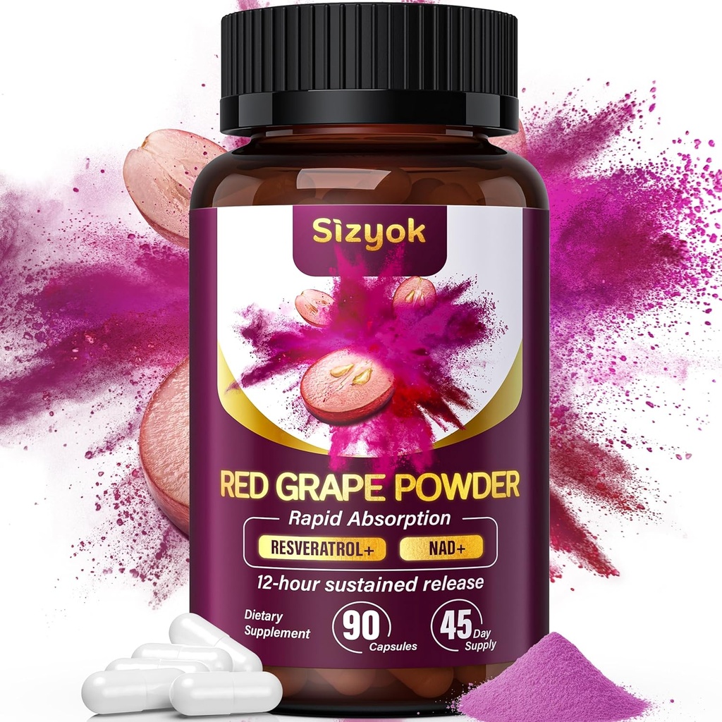 Piceid Resveratrol Supplement and NAD+ Cell Regenerator, Ultra High Purity & Bioavailable, Support Heart Health, Blood Flow, Cellular Energy Production & Metabolism, Red Grape Powder, 45 Day Supply-62