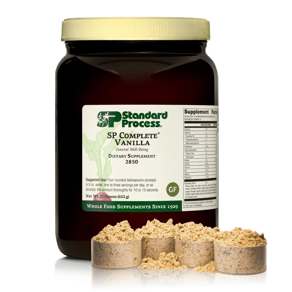 Processus standard SP Complete - Nutrition de l'ensemble de l'alimentation pour la fonction immunitaire et hépatique - Source de protéines avec activité antioxydante - Soutien musculaire après l'entraînement - Sans gluten et sans soie - Vanille, 23 oz