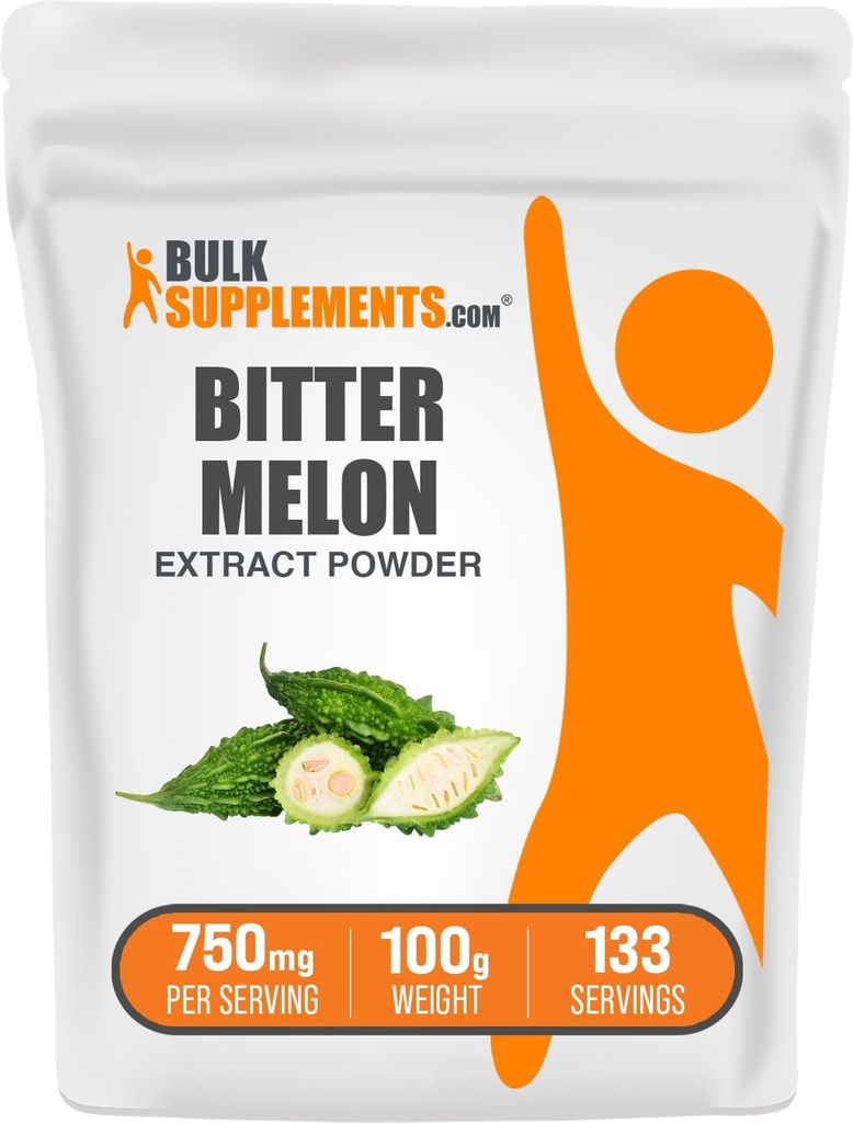 BulkSupplements.com Bitter Melon Extract Powder - Bitter Melon Supplement, Bitter Gourd Extract - Kräuterergänzung, Glutenfrei, 750mg pro Servierung, 100g (3,5 oz) (Pack von 1)