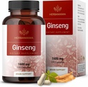 HERBAMAMA Capsules de Ginseng de Panax coréen - 1600mg Racine de Ginseng rouge - Végétalien, Panax rouge coréen non-OGM, 100 capsules