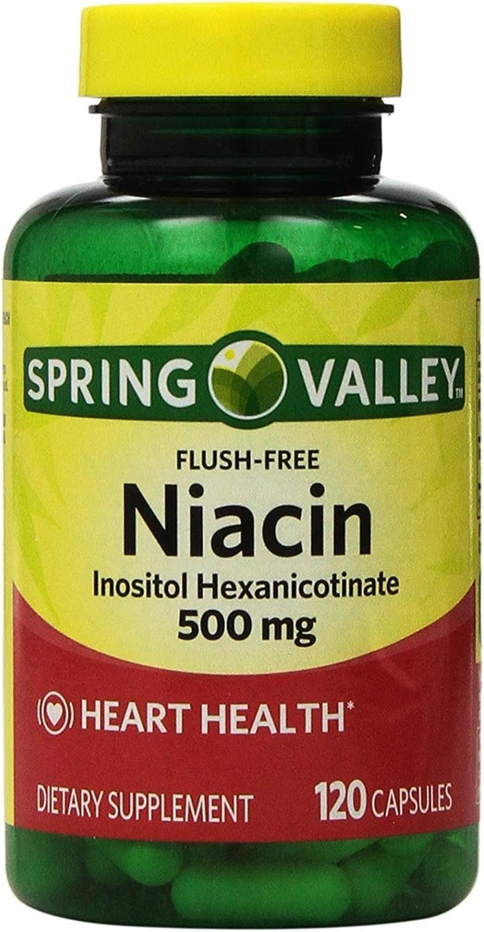 Spring Valley - Niacin 500 mg, Flush Free, 120 Kapseln
