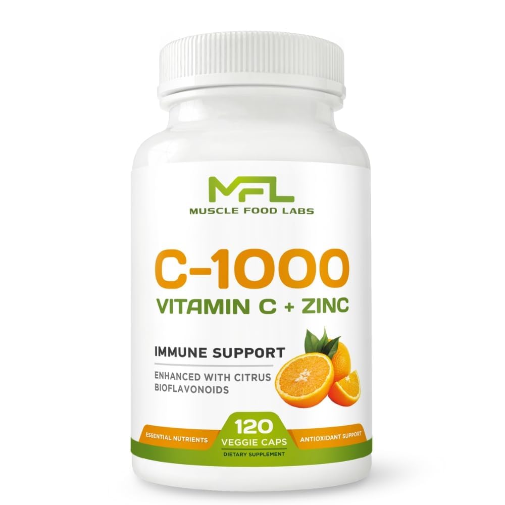 Vitamin C + ZINC | C - 1000 | VIT C 1000mg | Zink 25mg | Citrus Bioflavonoids 25mg | Non-GMO & Gluten Free | 120 Kapseln