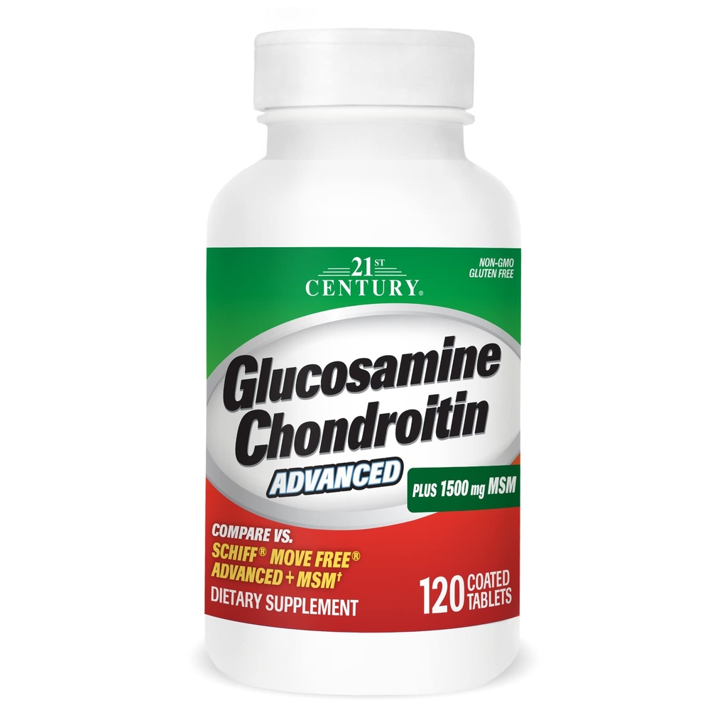 Soins de santé du 21e siècle Glucosamine Chondroïtine avancée 120 onglets (27291)