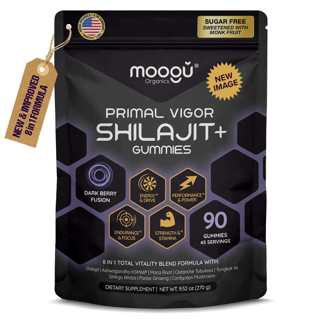 18.000mg Pure Himalayan Shilajit (90 Gummi) Ashwagandha, 75% Fulvic Acid & 85+ Trace Minerals I Men, Frauen I Panax Ginseng, Rhodiola, Turmeric, Gingko Biloba, Cordyceps, Stinging Nettle.