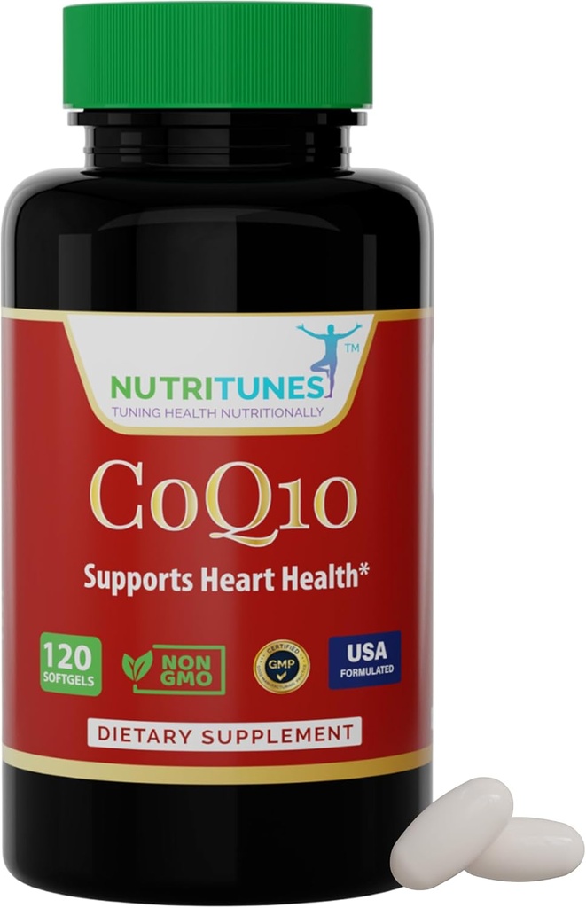 CoQ10 100mg Softgels – Hohe Absorptions-Antioxidantien-Ergänzung für Herzgesundheit, Energieerzeugung und zelluläre Unterstützung – Non-GMO, Glutenfrei – 120 Softgels, 4-Monats-Versorgung