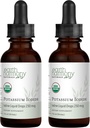 USDA Iodide de potassium biologique 250 mcg Supplément liquide 2-Pack (1-year Supply) - supporte le thyroid Gland et aide l'exposition et les faibles niveaux d'iode - plus biodisponible que les comprimés, pilules - 1 Fl Oz
