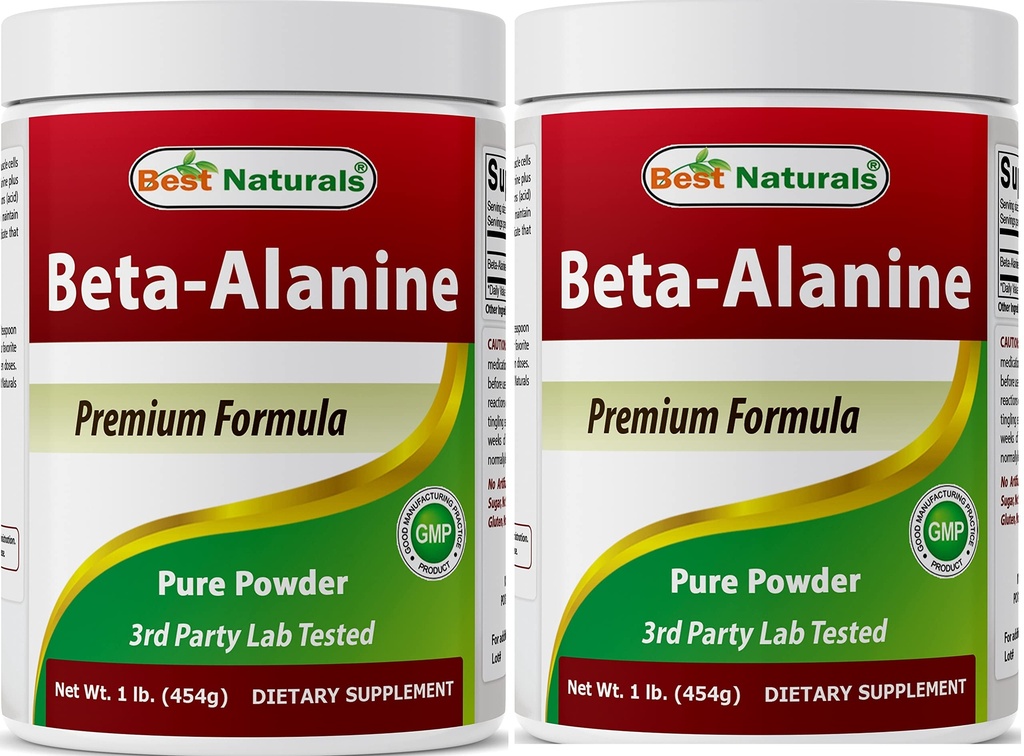 Meilleures naturelles Beta Alanine poudre pure 1 livre (1 LB (paquet de 2))