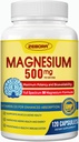 Magnesium Complex Supplement, 500 mg Magnesium Glycinat mit Citrat & Malat, Chelat Form für hohe Absorption mit Zink & Vitamin D3 für Nerve, Muskel & Knochen Unterstützung, 115 Kapseln