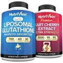 Nutrivein Premium Supplément de glutathion liposomique et capsules de cerise à tart: supplément de glutathion à haute absorption et capsules d'extrait de cerise à tart pour désintoxication, récupération et défenses