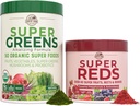 COUNTRY FARMS Essential Pack, Super Greens Powder und Super Reds, verpackt mit 50 Bio Super Foods und 40 Super Fruits, Natürliche Energie, Bloating Support, Unflavored & Berry Flavor, 17.7 oz, 2 Pack