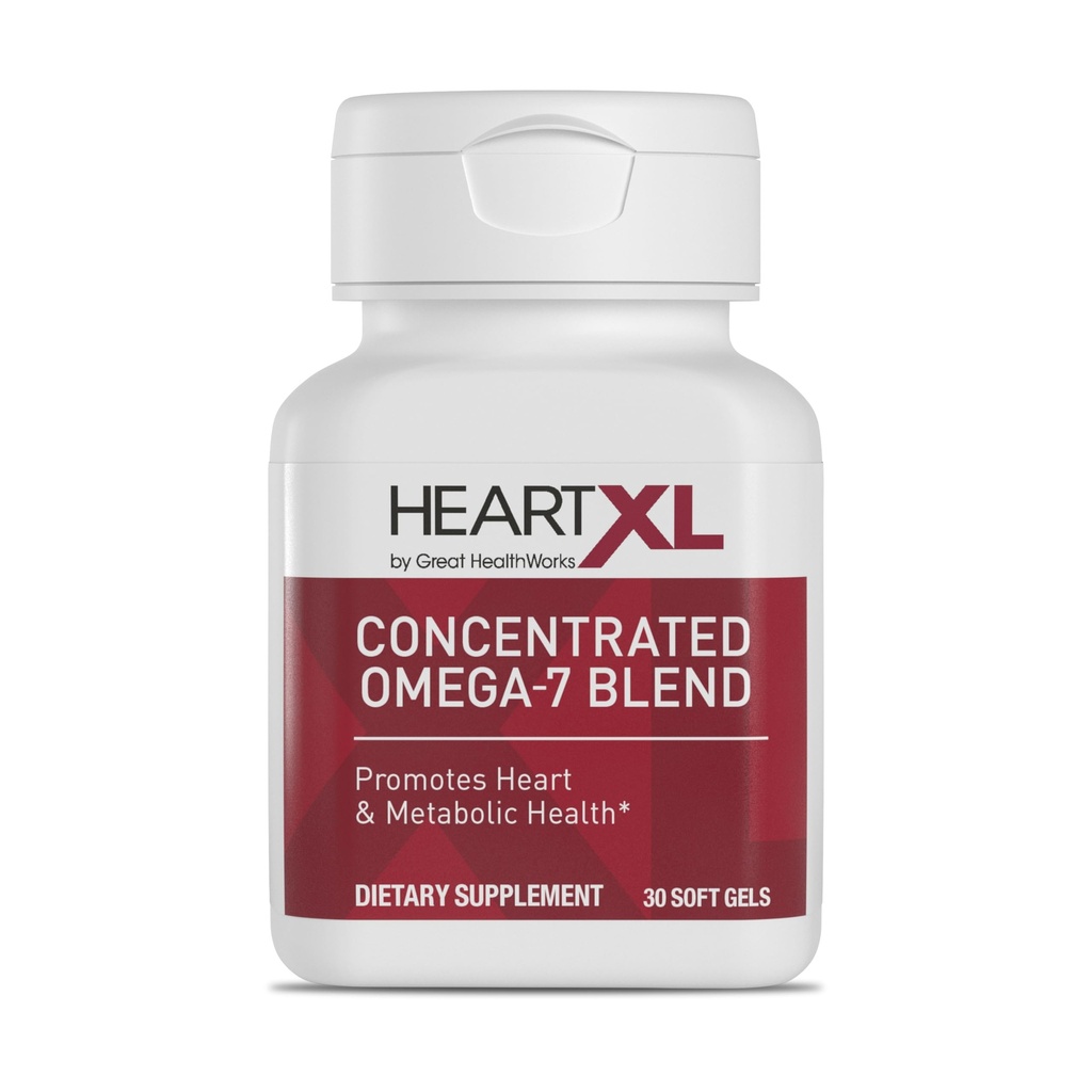 HeartXL High Potency Omega-7 Blend Herz-Kreislauf-Gesundheitsunterstützung - Fördert gesunde Stoffwechsel - Glutenfreie Herzgesundheitsergänzung - 30 weiche Gele